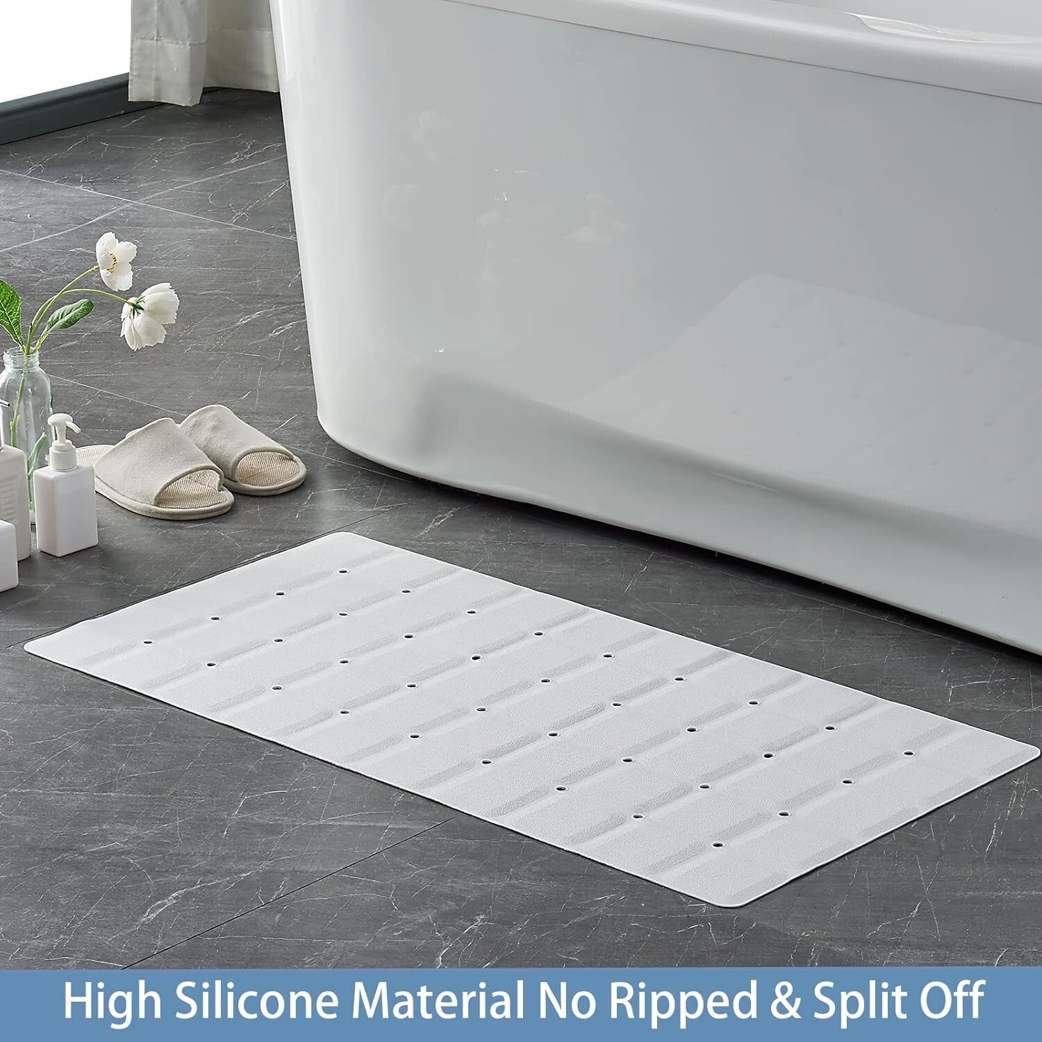 Foldable Non-Slip Bathtub Mat - 35.8x17.7 for Textured and Refinished Tubs