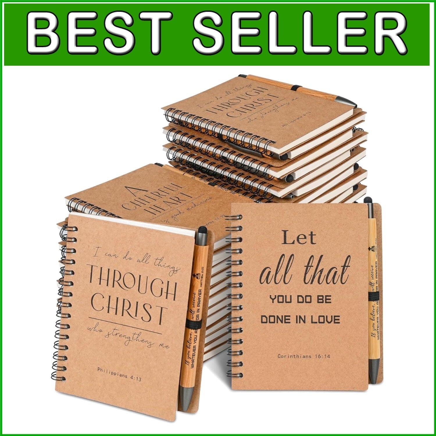 Christian Spiral Journals with Pens - 60 Inspirational Gifts for Every Occasion