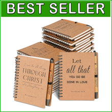 Load image into Gallery viewer, Christian Spiral Journals with Pens - 60 Inspirational Gifts for Every Occasion