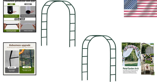 Sturdy 7.9Ft Metal Garden Trellis Arch - Ideal for Climbing Plants & Decorations