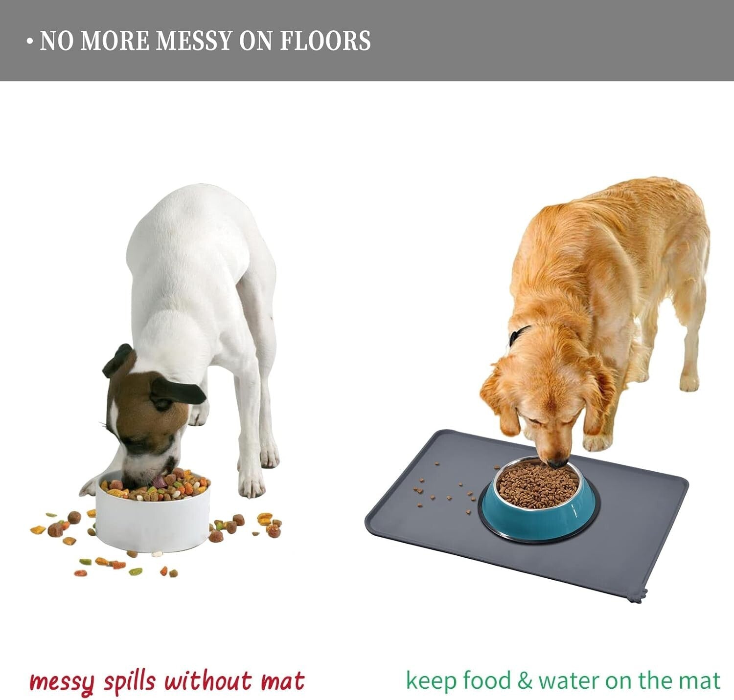 Waterproof Non-Slip Pet Feeding Mat with High Edges for Mess-Free Mealtime