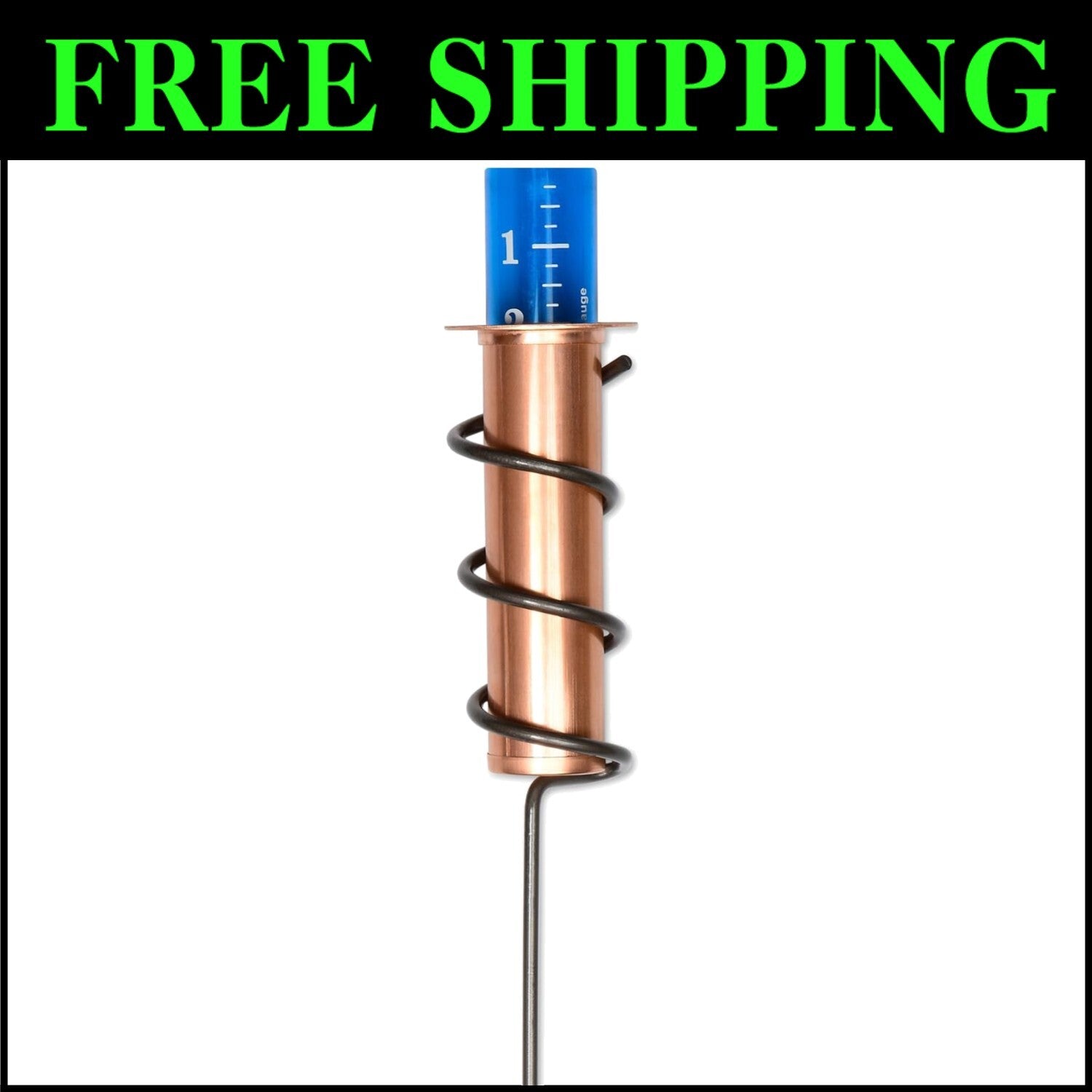 Durable Outdoor Rain Gauge with Shatterproof Tube - Copper Finish & Stable Mount