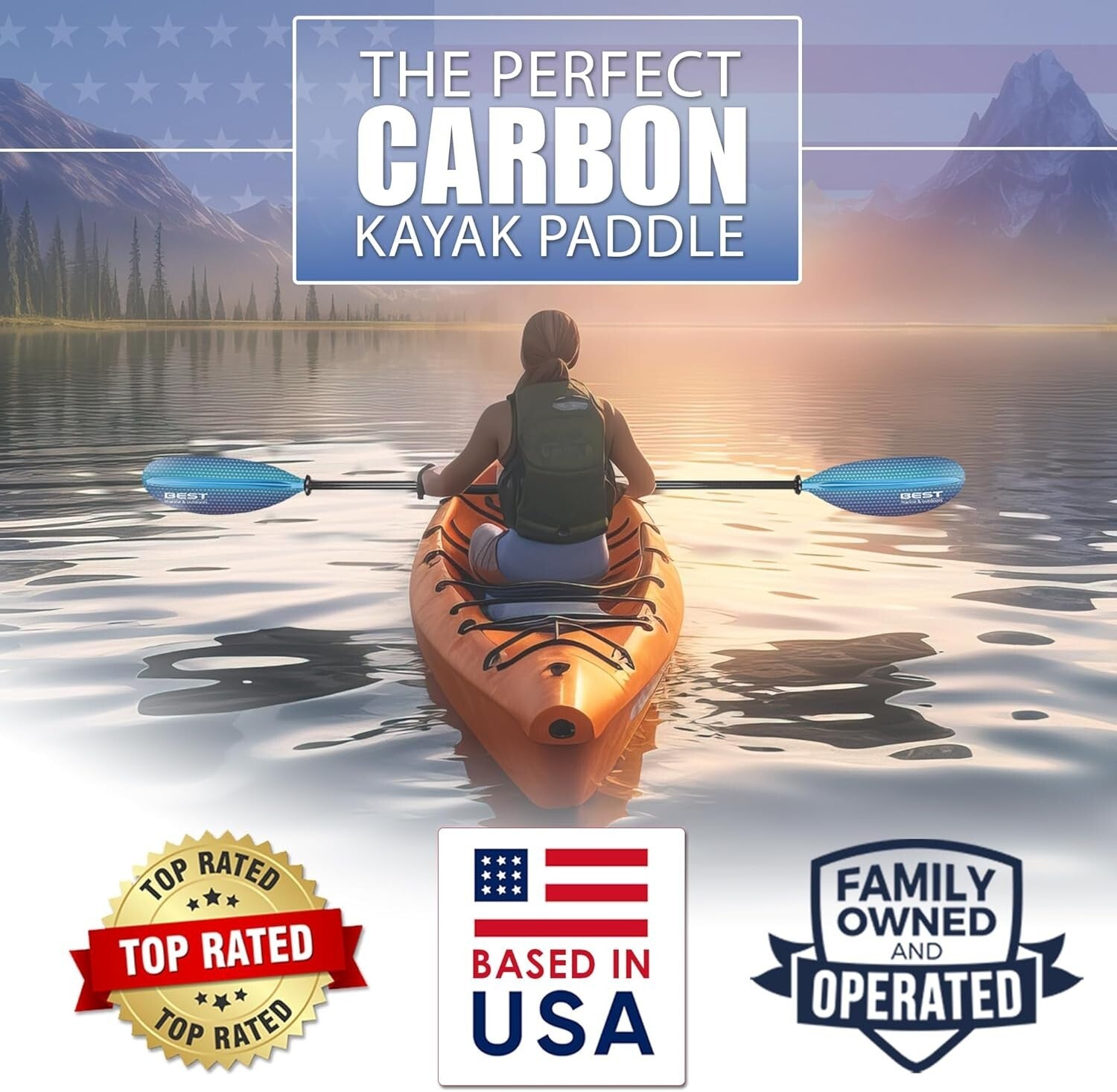 Lightweight Carbon Fiber Kayak Paddle with Dual Design - Perfect for Fishing