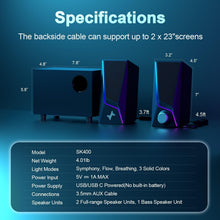 Load image into Gallery viewer, Dynamic 28W 2.1 Channel Speakers with Subwoofer &amp; Touch Lighting Control