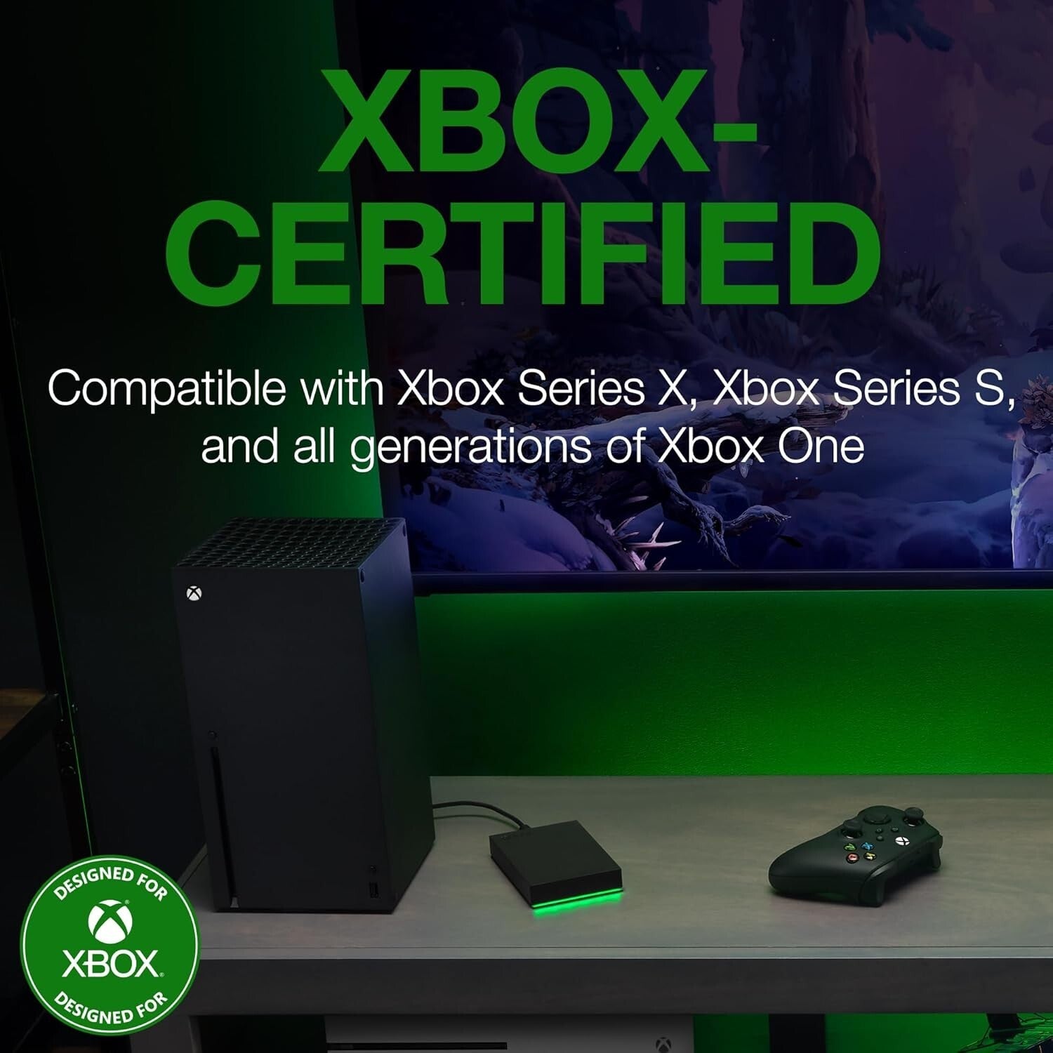 Xbox-Compatible 5TB HDD with LED Bar & Data Recovery Services - Game Ready!