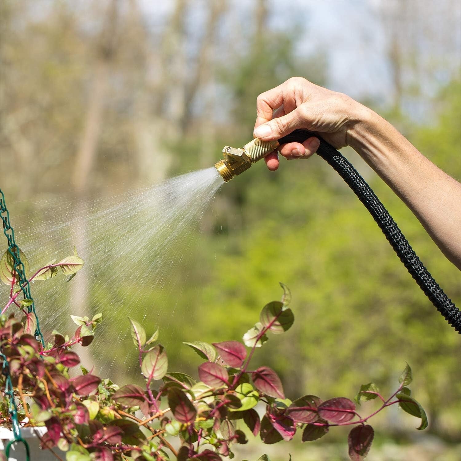 Durable 50ft Water Hose with Heavy-Duty Brass Connectors - Perfect for Gardening