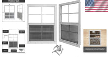Load image into Gallery viewer, Weather-Resistant 2-Pack Small Aluminum Shed Windows with Adjustable Ventilation