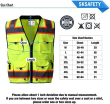 Load image into Gallery viewer, Professional Class 2 Safety Vest with Reflective Strips and 12 Tactical Pockets