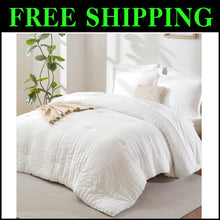Load image into Gallery viewer, Machine Washable King Comforter Set - Stylish 7-Piece Bedding for All Seasons