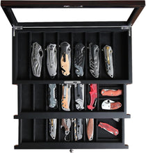 Load image into Gallery viewer, Sturdy Ebony Knife Display Box - Organize and Showcase Your Collection