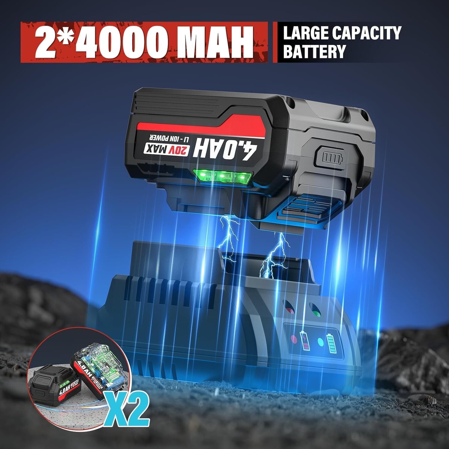 20V Cordless Electric Impact Driver - 3500 RPM, LED Light & 6 Sockets Included