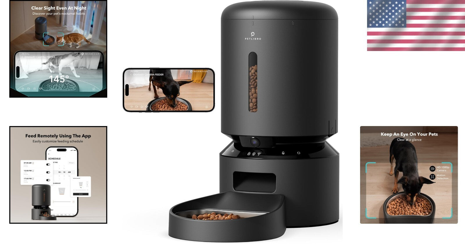 Automatic 5G WiFi Pet Feeder with Night Vision Camera & Voice Interaction