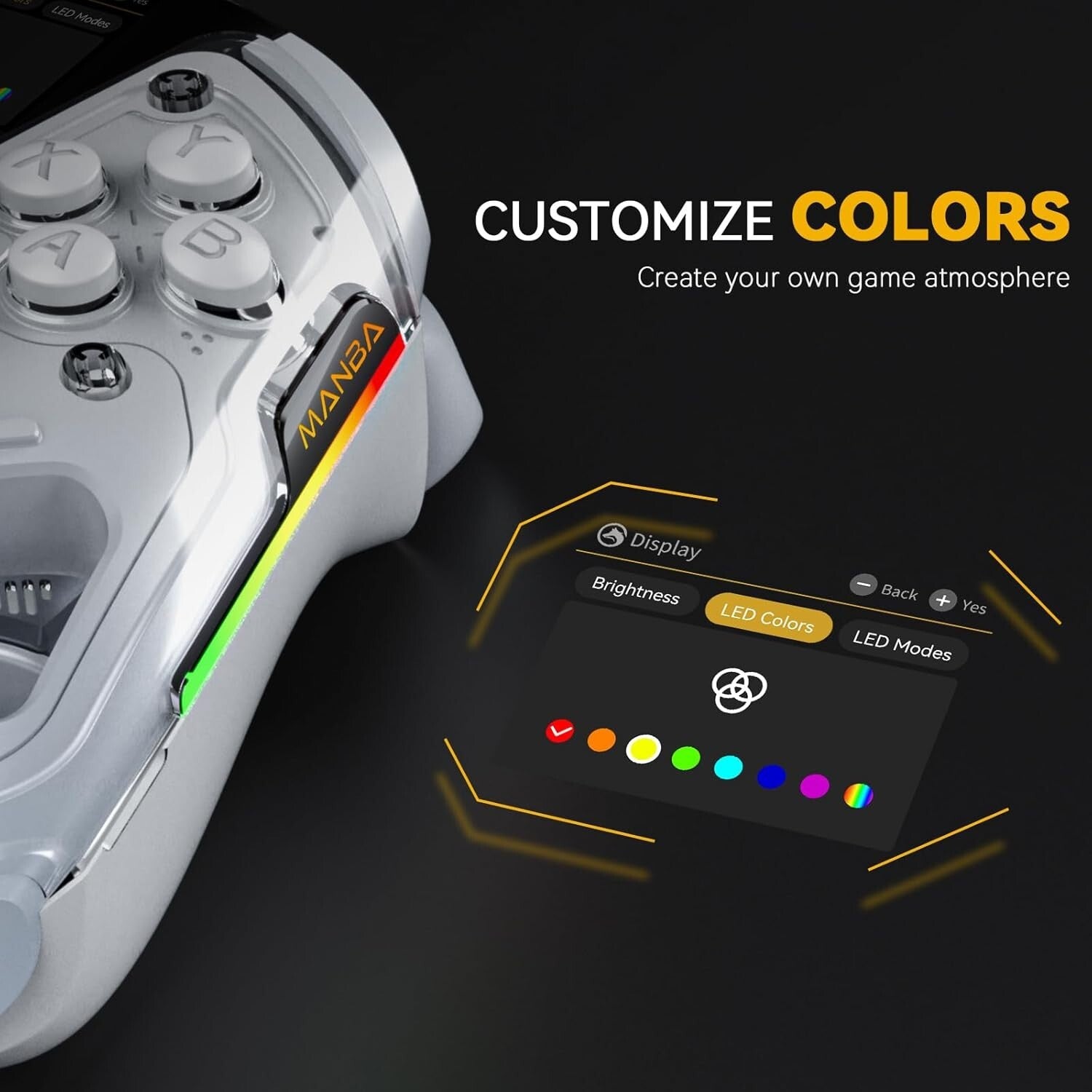 Next-Gen Wireless Controller for PC/Switch with Visual Battery & Smart Features