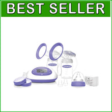 Load image into Gallery viewer, Lightweight Portable Double Breast Pump with 8 Suction Levels &amp; 2 Baby Bottles