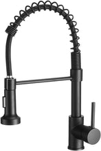 Load image into Gallery viewer, Stylish Matte Black Kitchen Sink Faucet with Pull Down Sprayer for Modern Homes