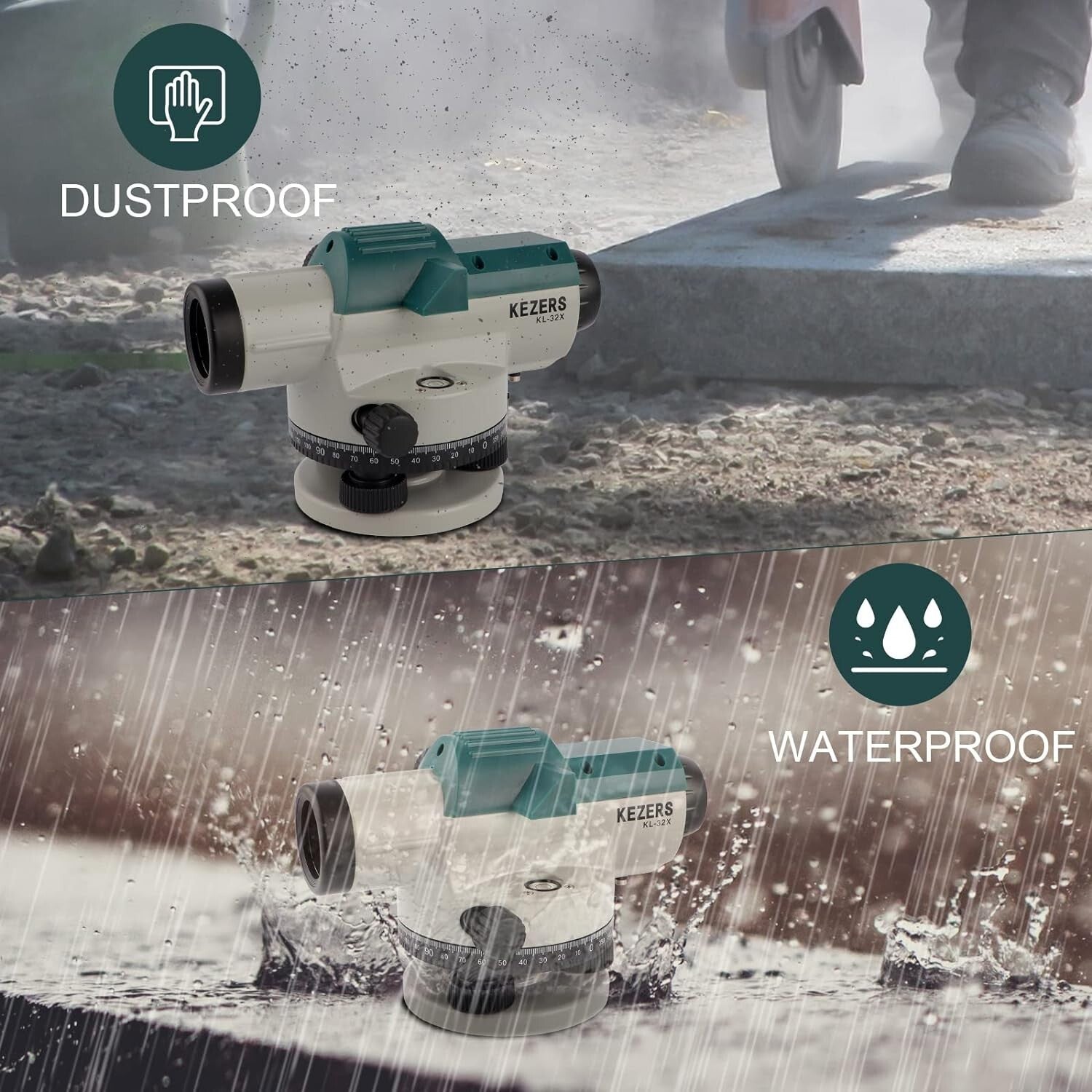 Automatic 32X Optical Level with Magnetic Dampened Tripod - Exceptional Accuracy