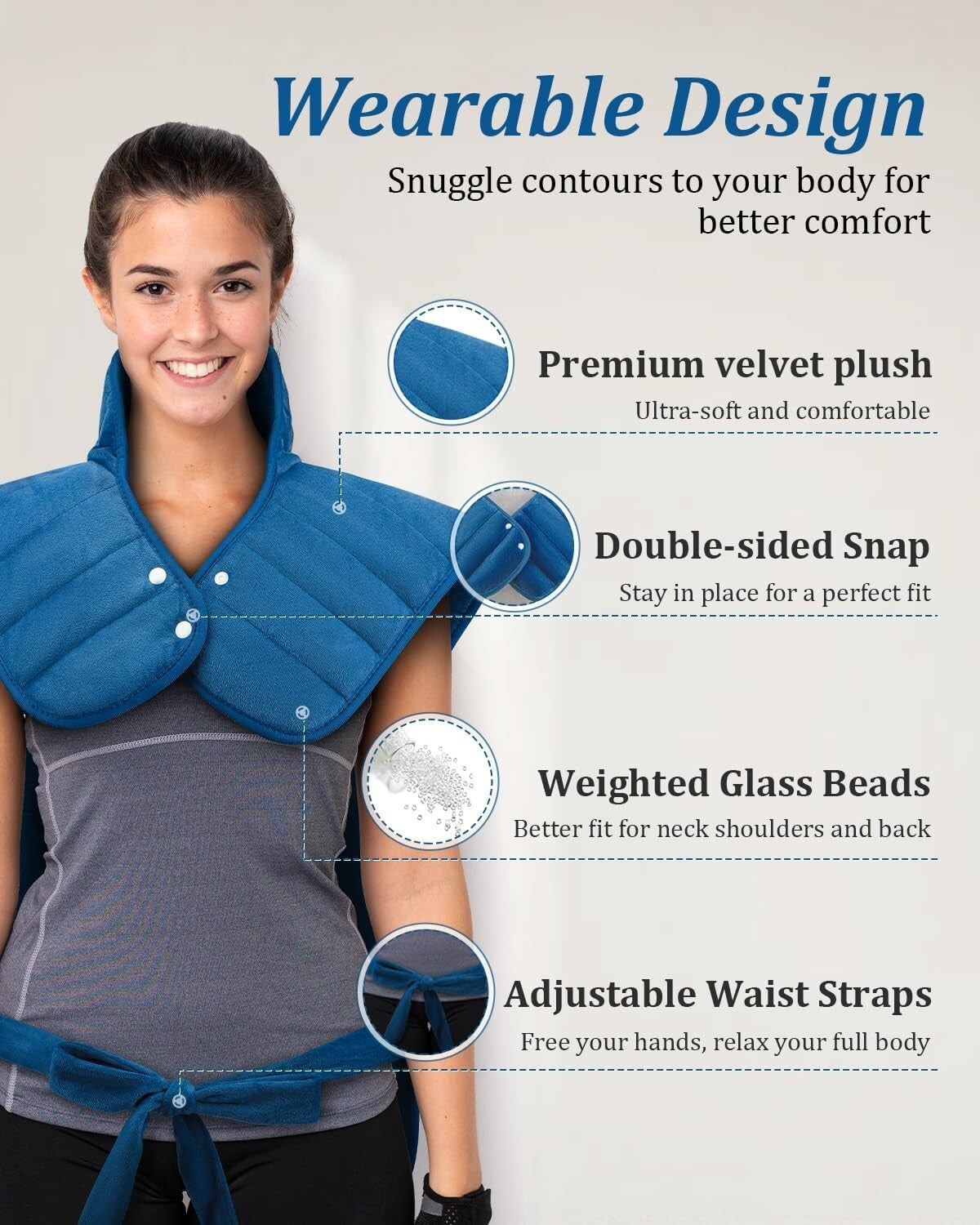 6 Heat Settings & Plush Weighted Heating Pad - Perfect for Ultimate Relaxation