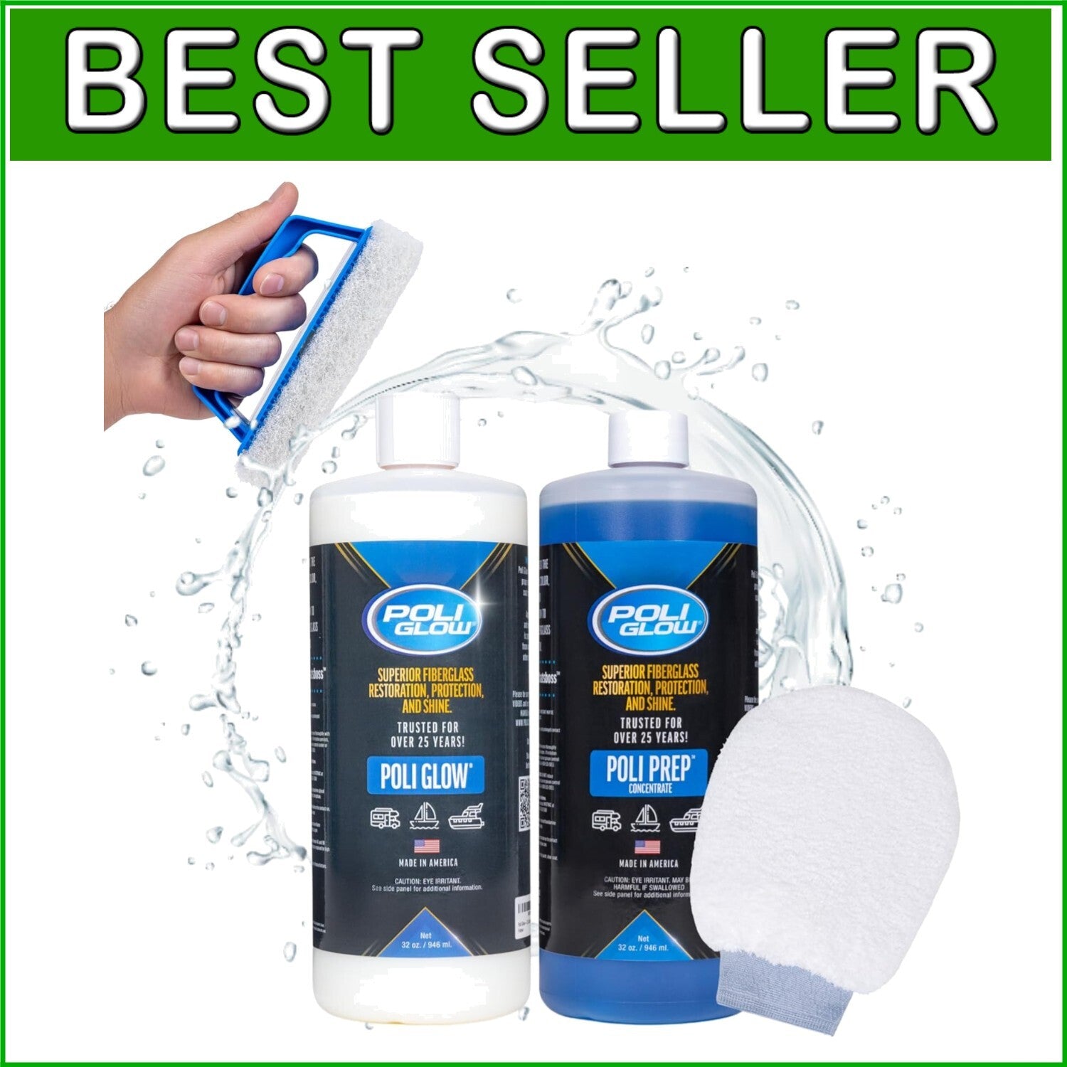 Boat & RV Gel Coat Restoration Kit - Eliminate Oxidation with 32oz Formula