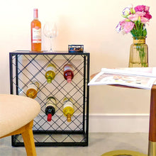 Load image into Gallery viewer, Modern Free-Standing Wine Rack with Tempered Glass Top - Holds 32 Bottles