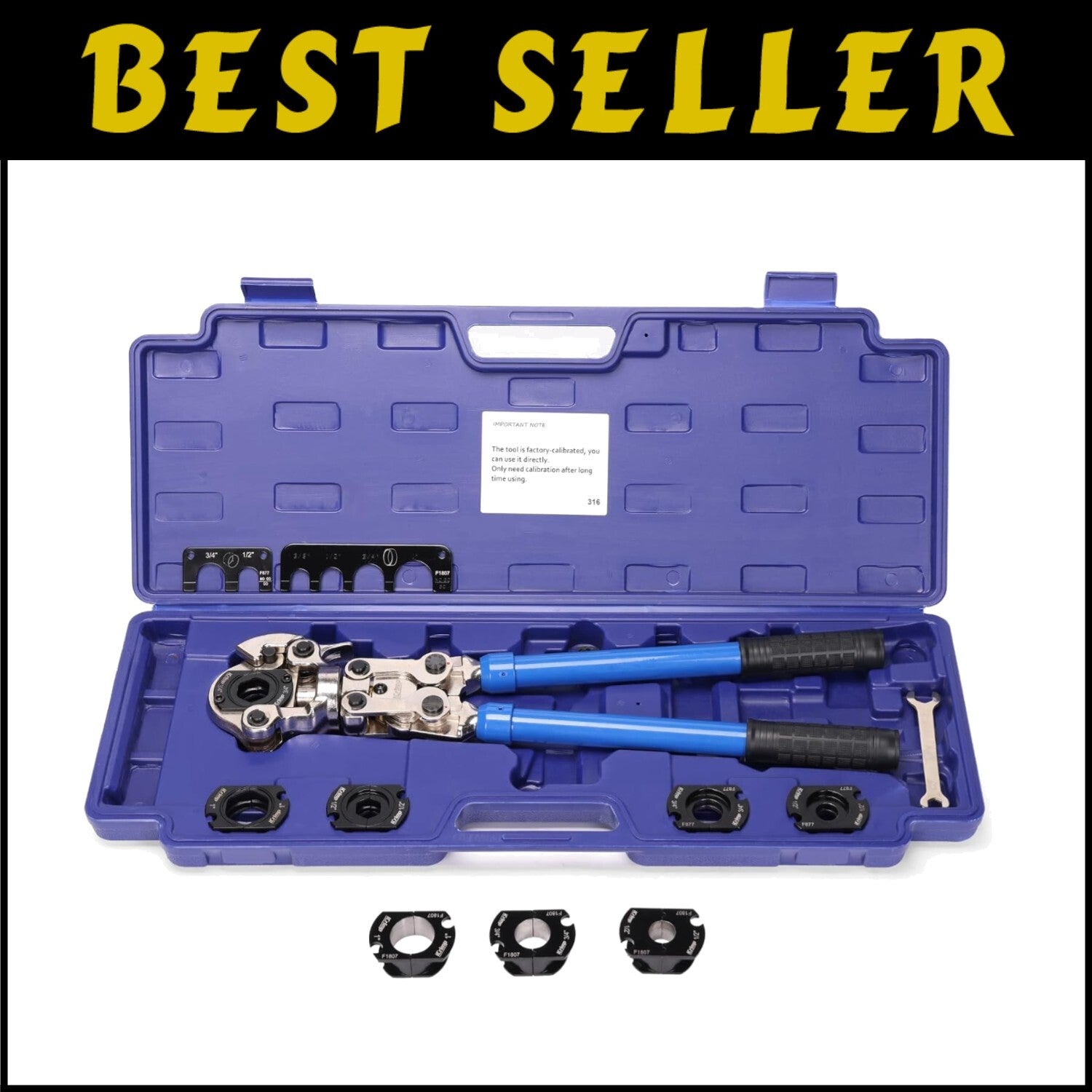 Copper Tube Fittings Crimping Tool with 1/2" - 1" Jaws for Leak-Free Connections