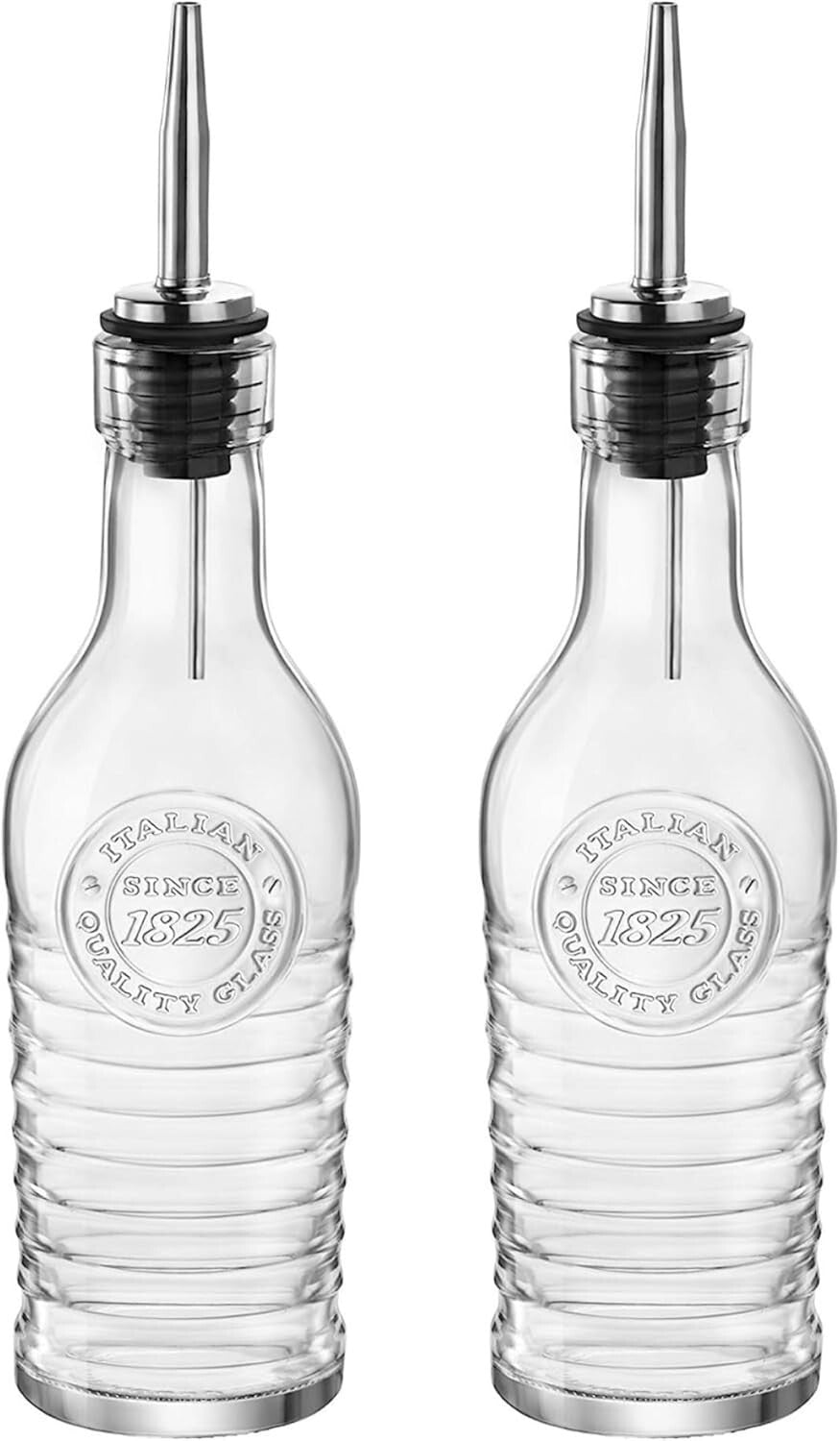 Elegant 270 ml Glass Bottles for Olive Oil & Vinegar with Stainless Steel Spouts