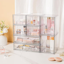 Load image into Gallery viewer, Clear Stackable Organizing Drawers - Set of 6 for Kitchen, Bathroom, and Beyond