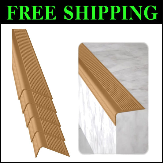 Self-Adhesive Stair Protector Strips - 5-Pack Waterproof Brown Safety Edges