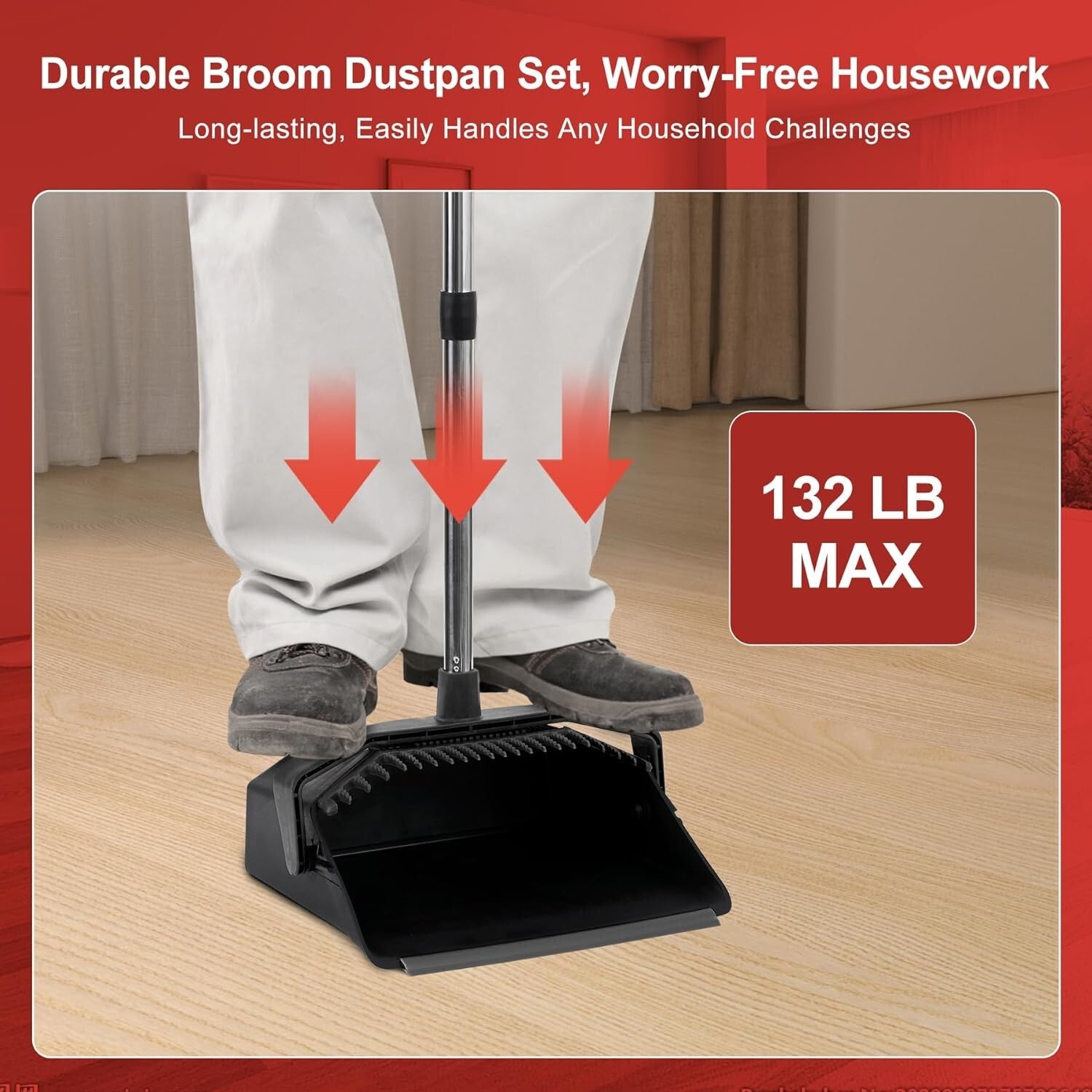 Effortless Cleaning with 3-Pack Broom and 51'' Dustpan Kit - Cost-saving Design