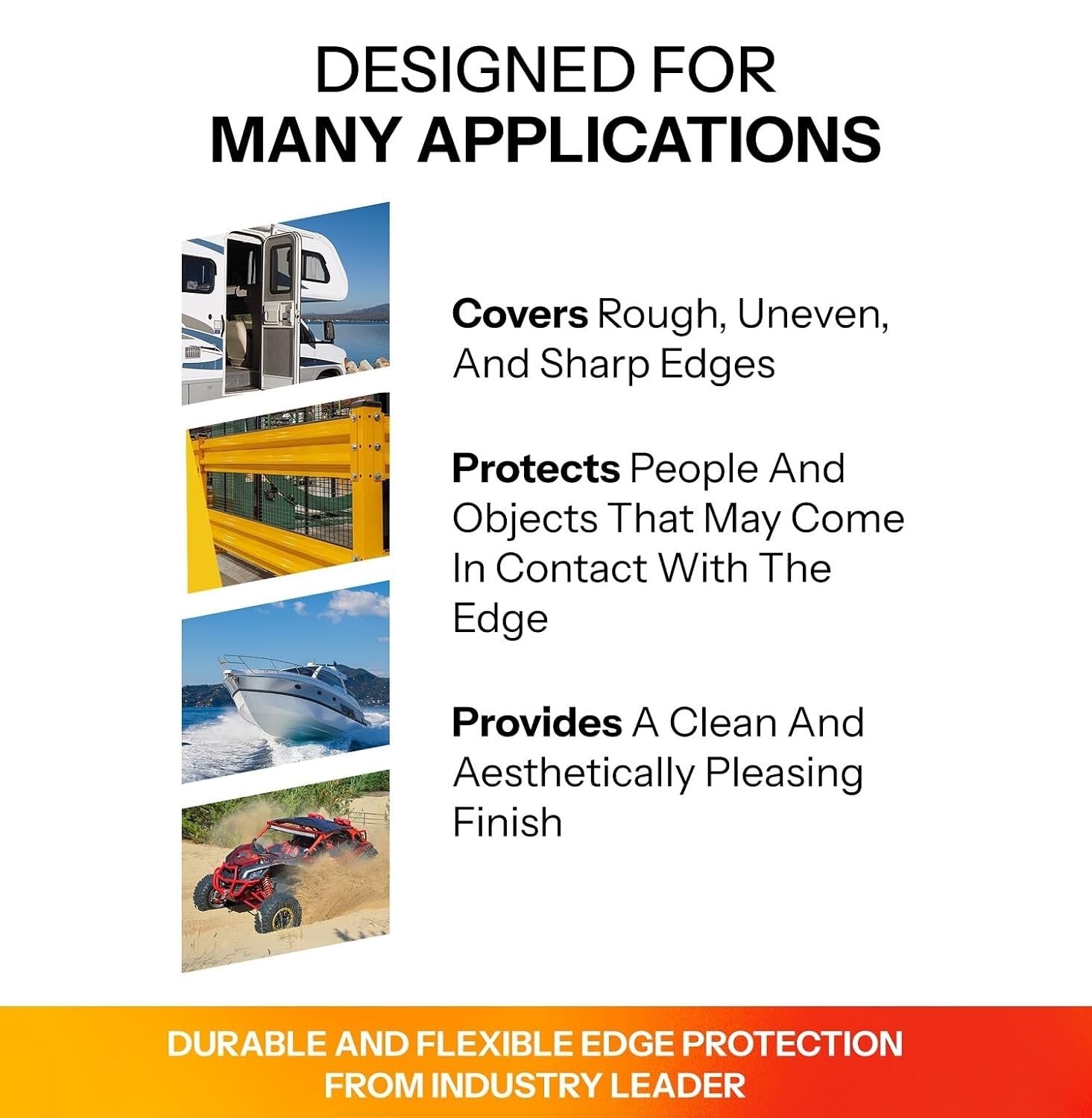 25ft Black Pebble Texture Edge Trim – Weatherproof & Versatile Applications