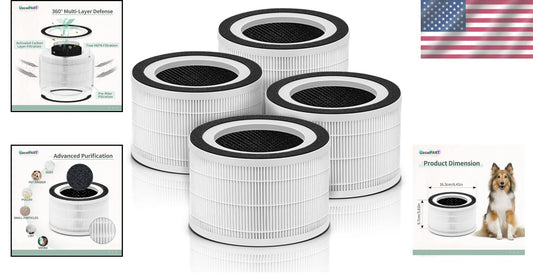 Air Purifier Replacement Filters Compatible with Afloia - 4-Pack, Easy Install