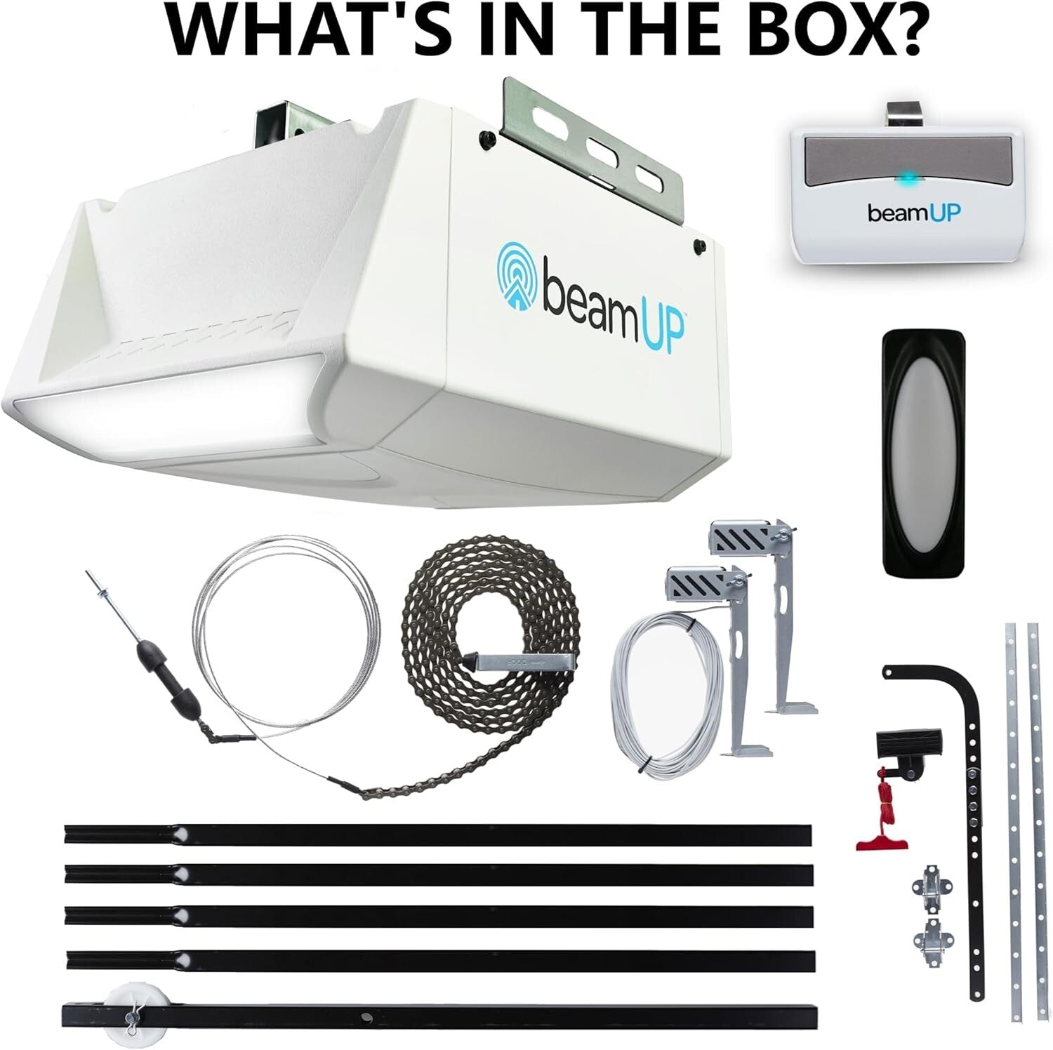 Effortless Overhead Garage Door Opener with Chain Drive - Quick Installation