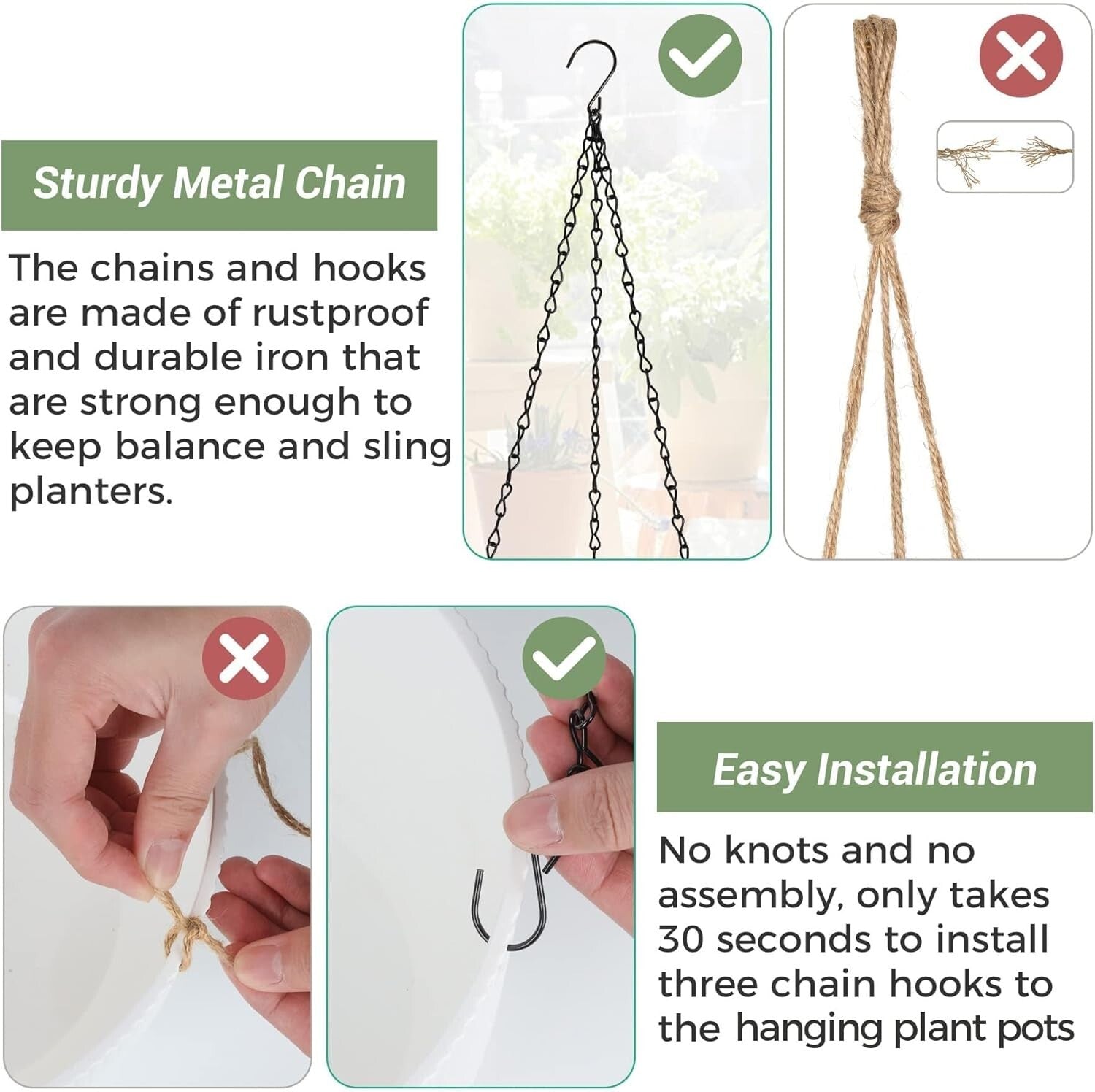 Elegant 12 Inch White Hanging Flower Pots with Drainage for Modern Spaces