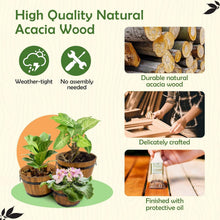 Load image into Gallery viewer, Set of 3 Durable Acacia Wood Flower Boxes with Ergonomic Handles &amp; Drainage