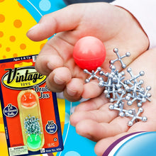 Load image into Gallery viewer, ASTM Tested Vintage Jacks Game – 12 Metal Sets with Bouncy Balls for Safe Play
