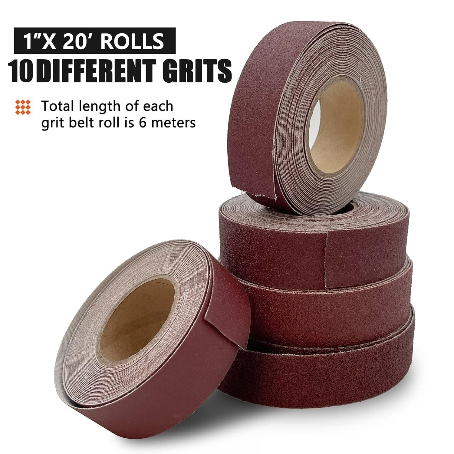 Comprehensive 10-Roll Emery Cloth Set with Dispenser for Metal, Wood, and More