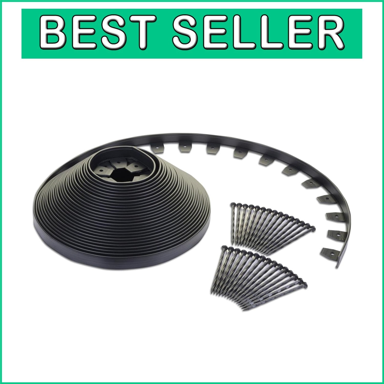 100ft Heavy Duty No-Dig Landscape Edging Kit - Quick & Easy Installation