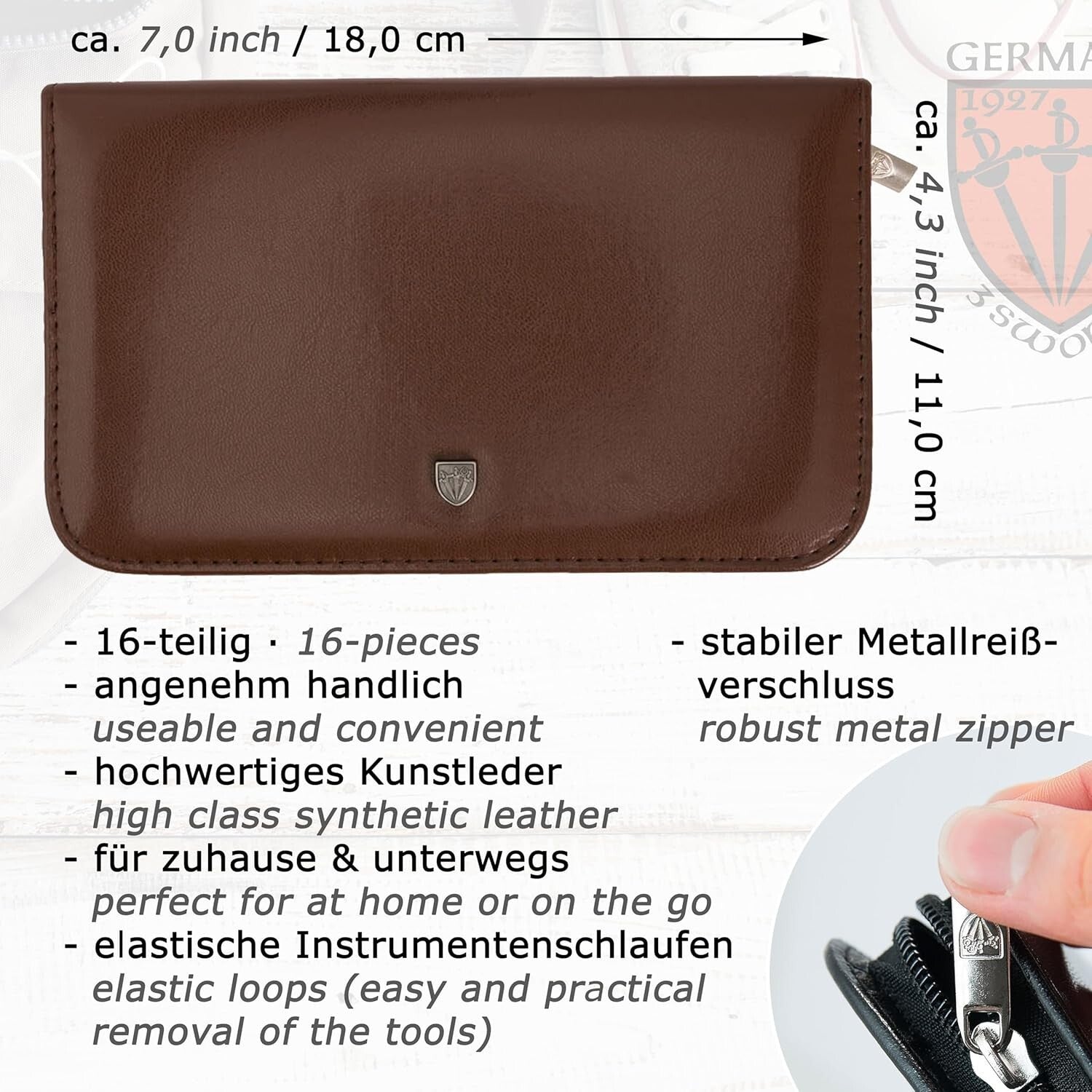 Deluxe 16-Piece Manicure & Pedicure Grooming Kit - Professional Quality Tools