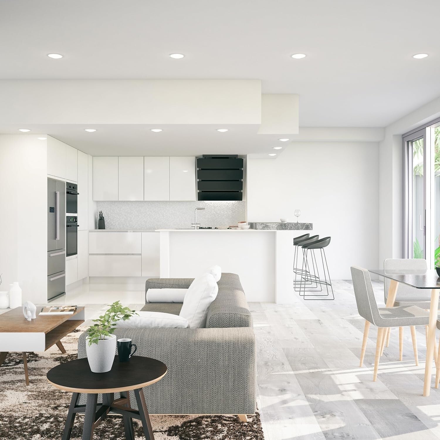 Energy-Efficient BR30 Smart LED Light Bulbs, 6-Pack with Color Changing Features