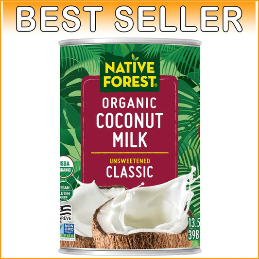12-Pack Organic Coconut Milk Cans - Unsweetened Dairy Alternative for Recipes