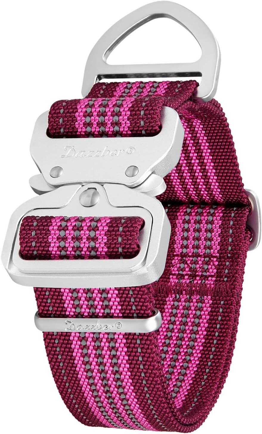 Wine Red Adjustable Dog Collar 1.5 Inch Wide with Strong Aluminum Quick Release