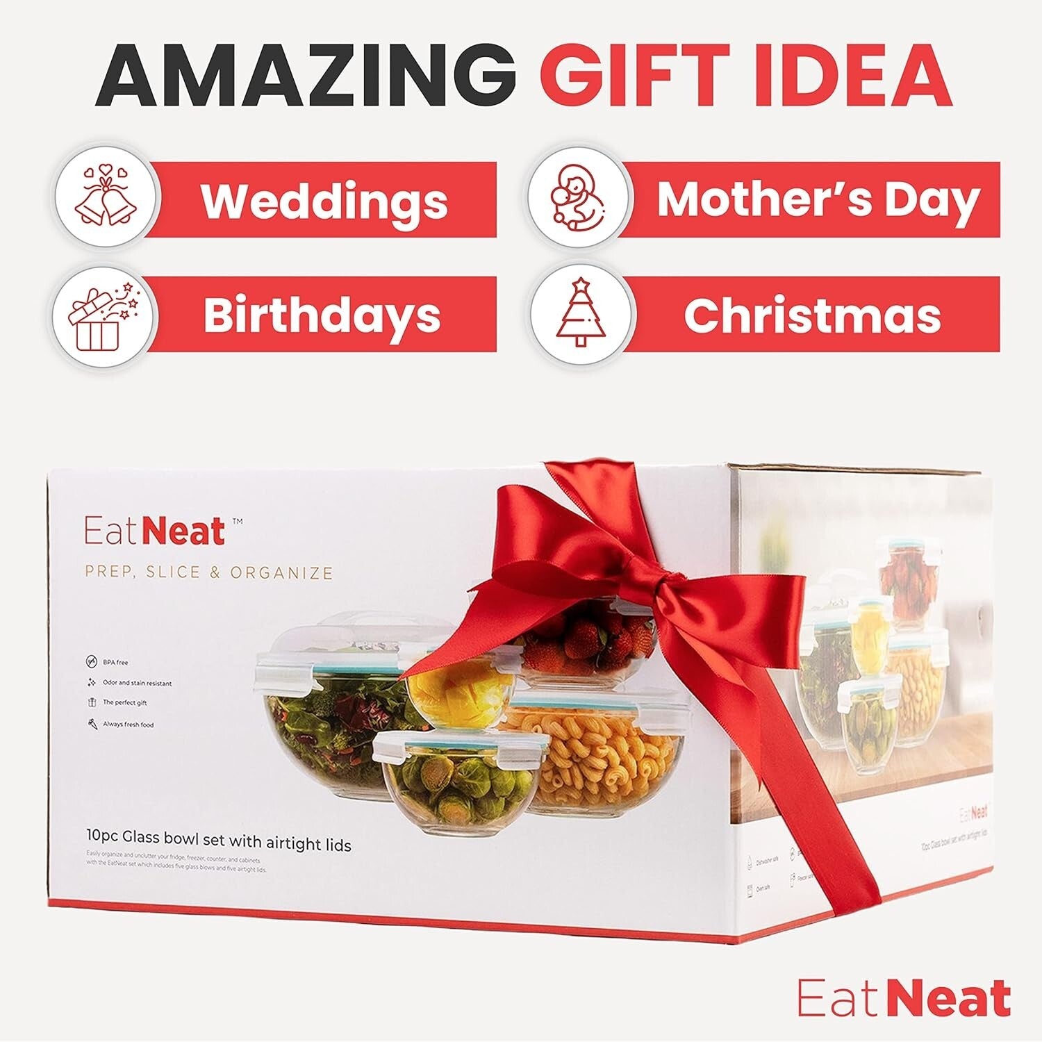 Versatile 5-Piece Glass Bowls with Locking Lids for Meal Prep & Storage