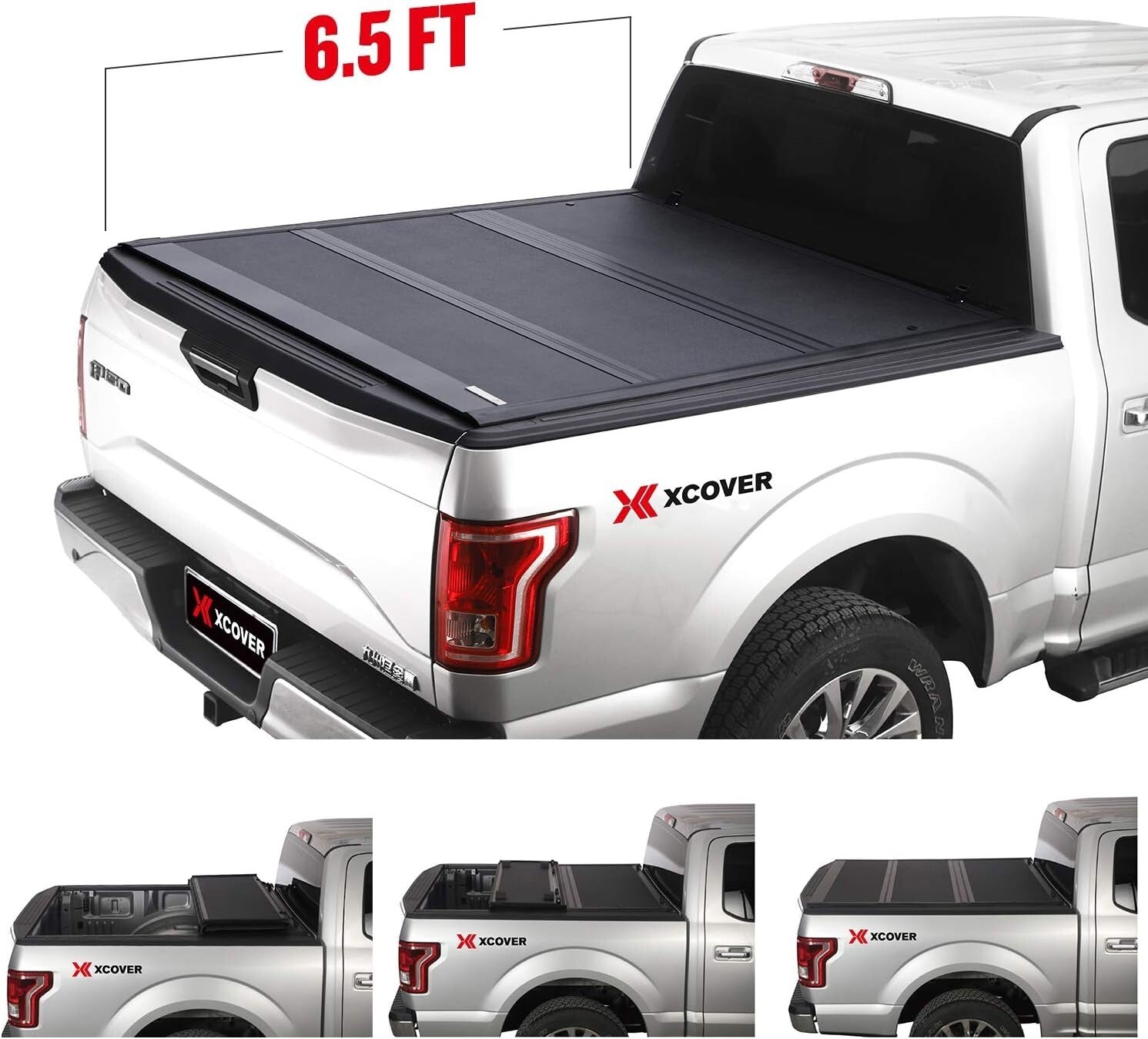 Low Profile Hard Tri-Fold Tonneau Cover for 2015-2025 Ford F150 6.5' Bed