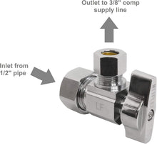 Load image into Gallery viewer, 1/4 Turn Chrome Plated Brass Shut Off Valve for Reliable Plumbing - 5 Pack