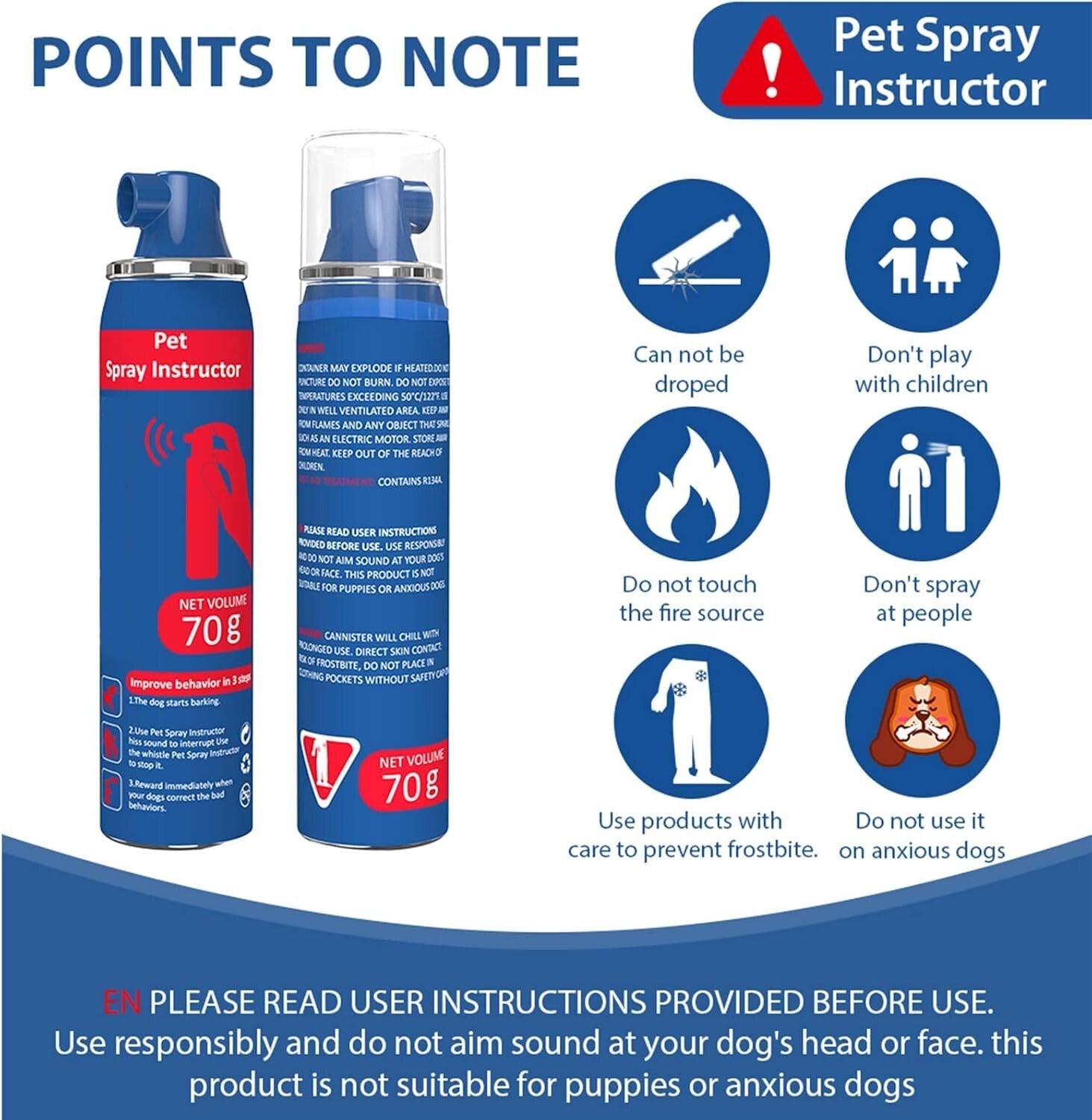 4-Pack of 70ml Dog Instructor Spray - Instant Correction for Unwanted Behaviors