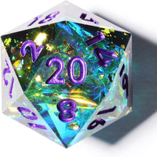 Load image into Gallery viewer, Handmade Peachy Galaxy Turquoise DND Dice Set - Unique Polyhedral Collection