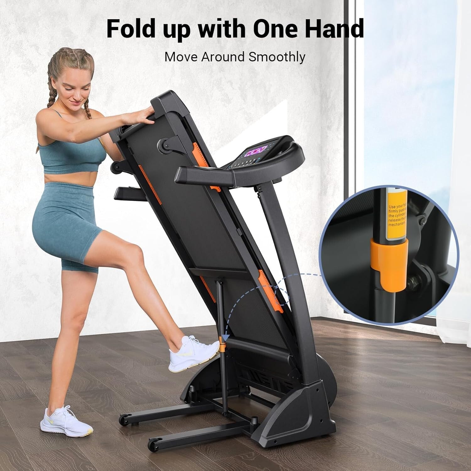 Large Running Area Incline Treadmill with Shock Absorption & Quiet Operation