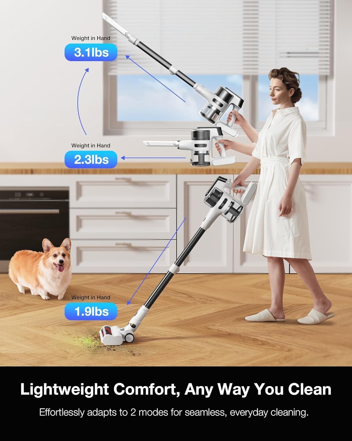 Ultimate 9-in-1 Lightweight Cordless Vacuum - Ideal for Carpets & Pet Hair