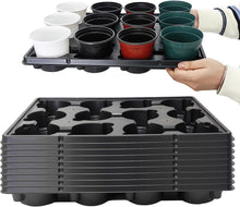 Load image into Gallery viewer, 10-Pack 4-Inch Nursery Pot Trays - Durable Black Seedling Carriers with Drainage