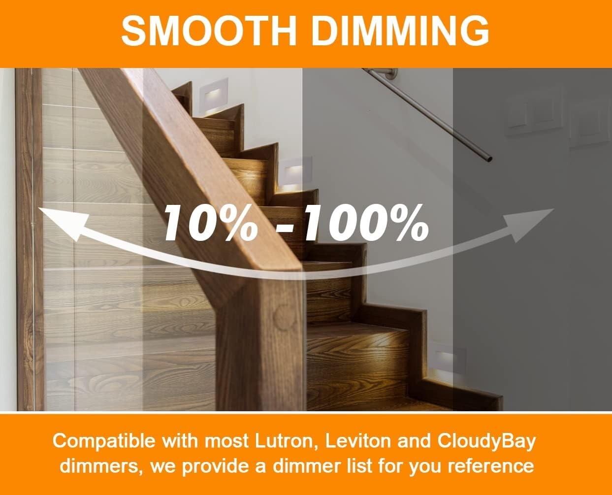 Elegant 3000K Warm White LED Step Lights, 3-Pack - Ideal for Indoor/Outdoor Use