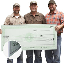 Load image into Gallery viewer, Giant 36x16 Dry Erase Check - Durable PVC Fake Check for Memorable Presentations